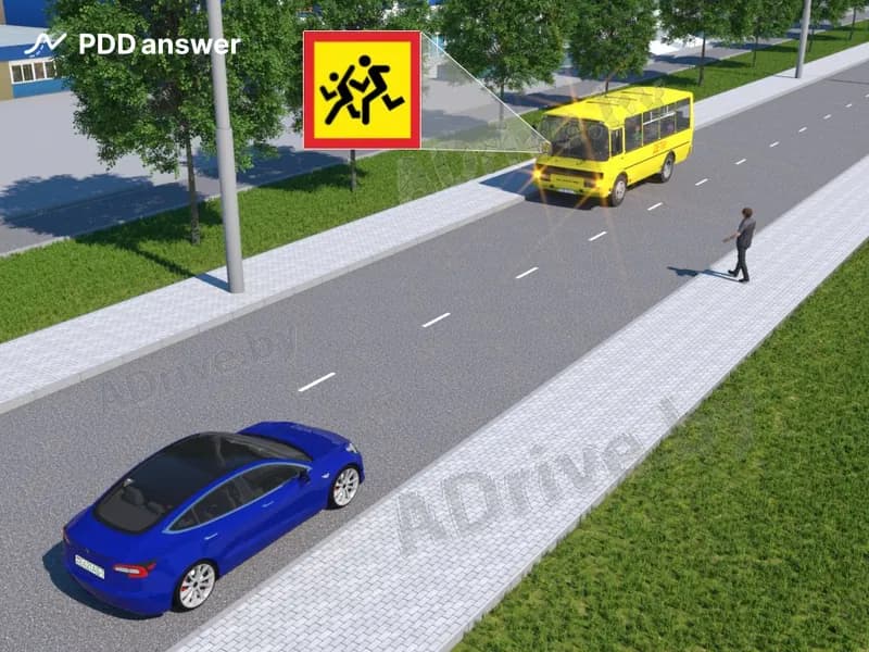 Как должен поступить водитель легкового автомобиля в показанной ситуации?