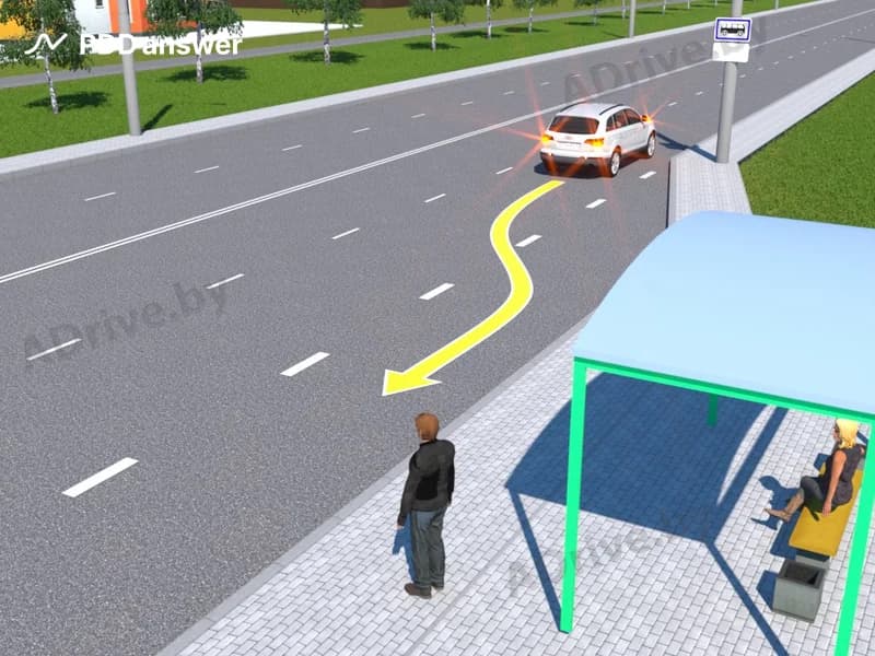 Разрешается ли водителю белого автомобиля, «проскочившему» остановочный пункт маршрутных транспортных средств, вернуться за пассажиром, двигаясь задним ходом?