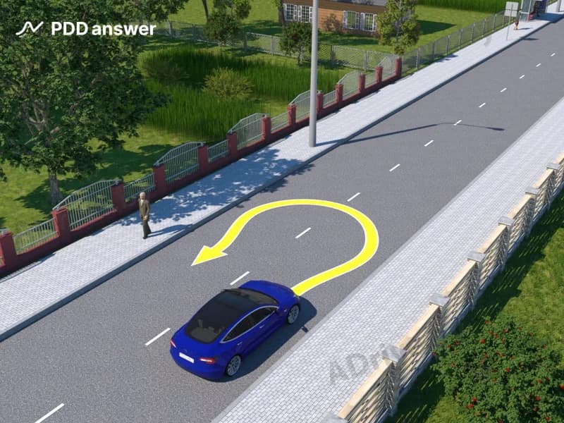 Как необходимо подавать сигнал световым указателем поворота при выполнении разворота от правого края проезжей части дороги?