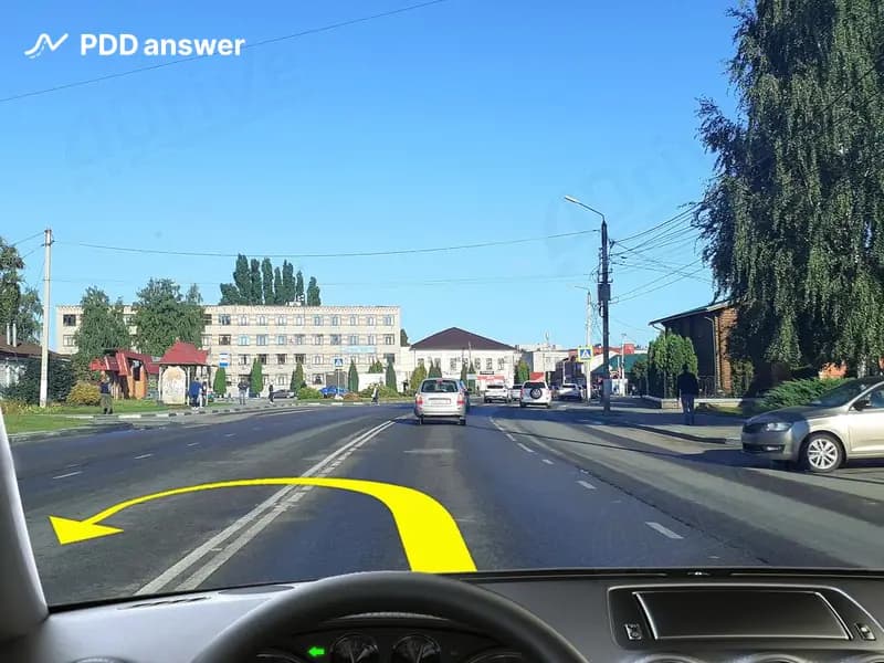 Разрешено ли Вам выполнить разворот в показанной ситуации?