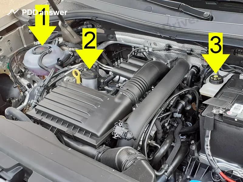 Какой цифрой обозначена крышка маслозаливной горловины (используется для долива моторного масла)?