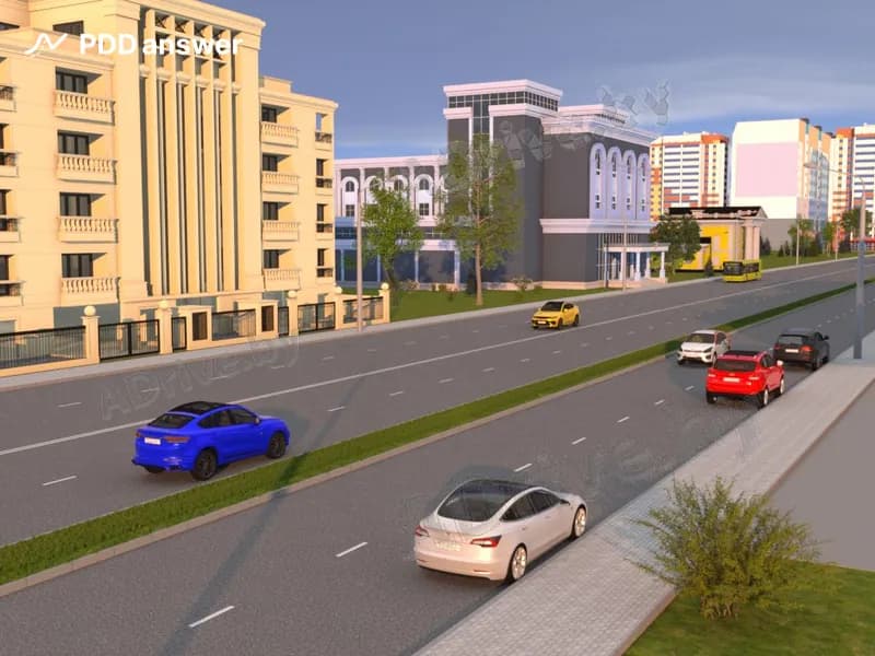 Сколько проезжих частей имеет показанная дорога?