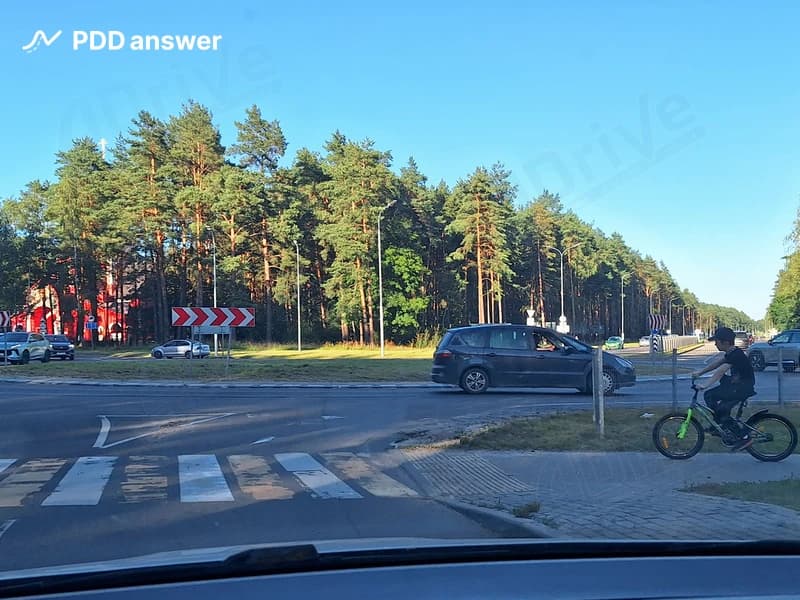 Как Вам, управляя легковым автомобилем, поступить в показанной ситуации, подъезжая к пешеходному переходу?