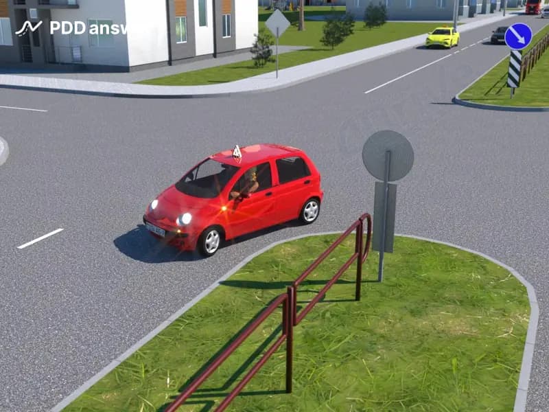 Как должно поступить лицо, сдающее квалификационный экзамен, в показанной ситуации после выполнения разворота?