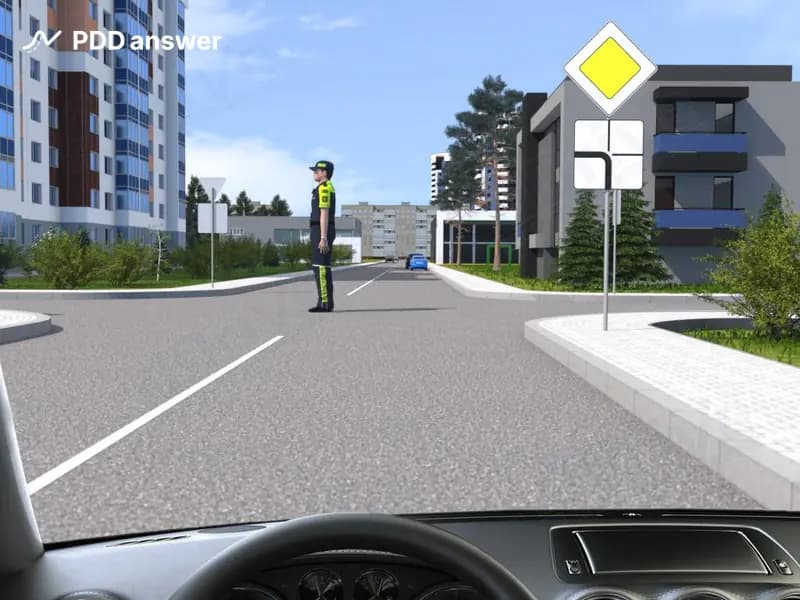 В каких направлениях Вам разрешено продолжить движение в показанной ситуации?