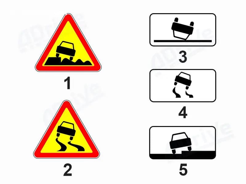Какой из показанных дорожных знаков информирует о возможном виде дорожно-транспортного происшествия на аварийно-опасном участке дороги?