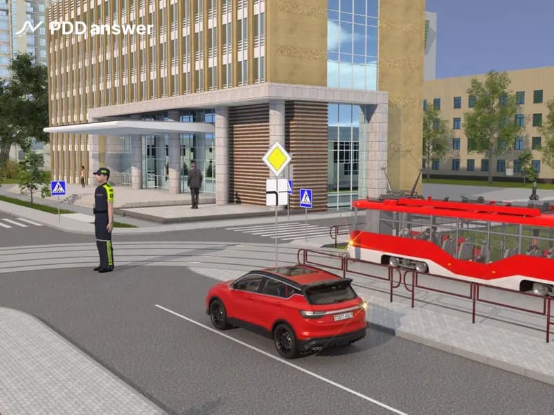 Водителю легкового автомобиля в показанной ситуации: