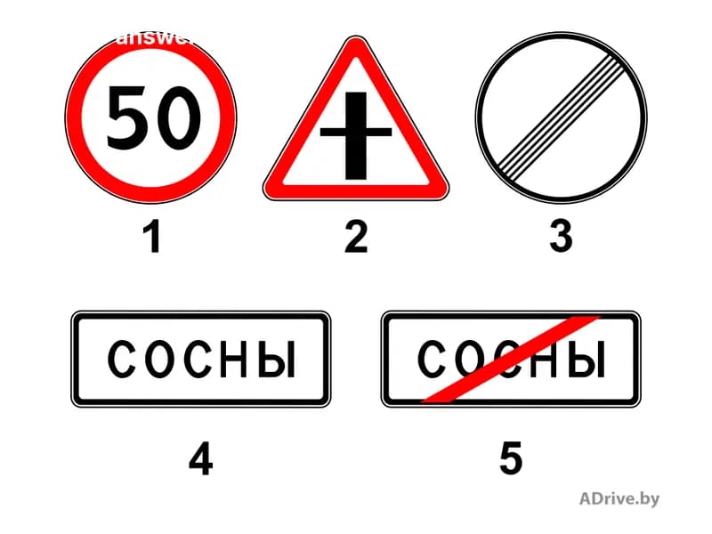 Под каким номером изображён дорожный знак, при проезде места установки которого не заканчивается зона действия дорожного знака «Ограничение максимальной скорости»?