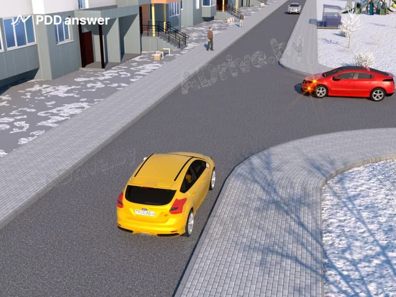 Кто в показанной ситуации, двигаясь по дворовой территории, должен уступить дорогу?