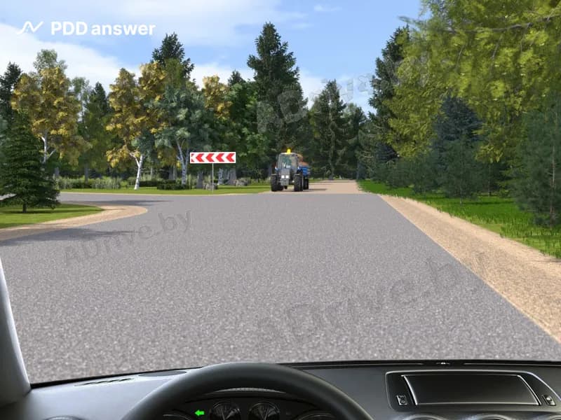 Как Вам следует поступить при повороте налево на необозначенном перекрёстке, двигаясь по дороге с усовершенствованным покрытием?