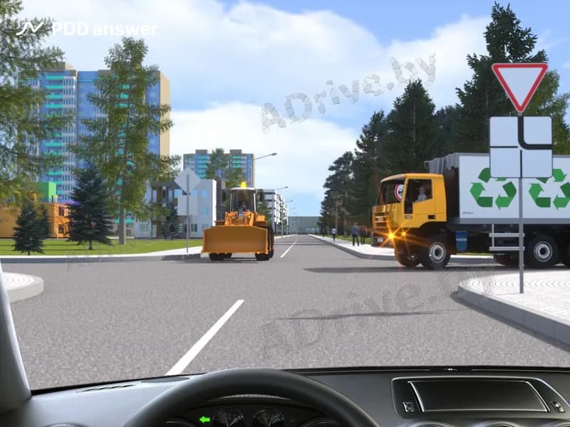 Вы подъехали к перекрёстку для поворота налево. Вы в показанной ситуации: