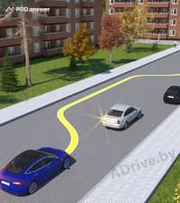 Разрешено ли водителю синего легкового автомобиля произвести обгон белого автомобиля, осуществляющего объезд препятствия?