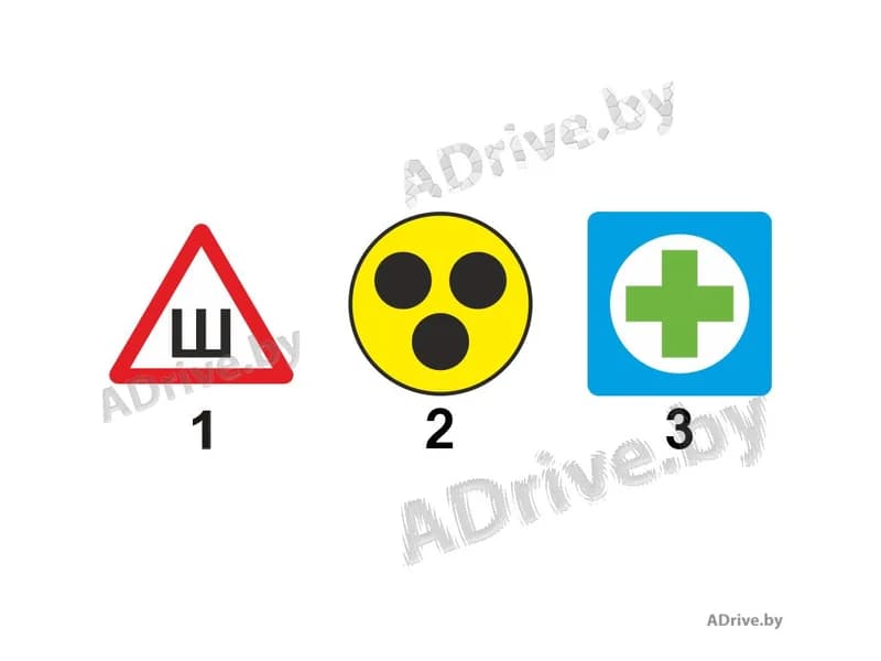 Какие из показанных на рисунке опознавательных знаков должны быть установлены на транспортных средствах при соответствующих условиях?