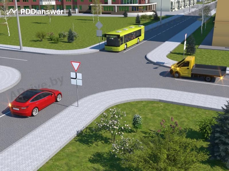 Водитель легкового автомобиля в показанной ситуации: