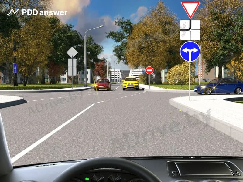 На показанном перекрёстке Вы намерены повернуть налево. Как Вам следует поступить?