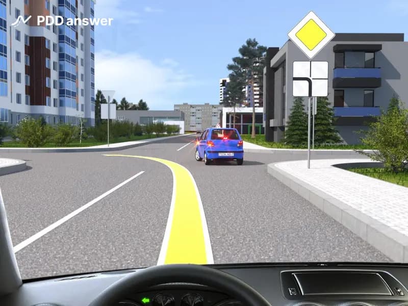 Учебный автомобиль с включённым левым указателем поворота остановился на перекрёстке и, по-видимому, заглох. Разрешено ли Вам, пользуясь сложившейся ситуацией, повернуть налево, пока лицо, обучаемое вождению и создавшее препятствие для движения, снова запустит двигатель?