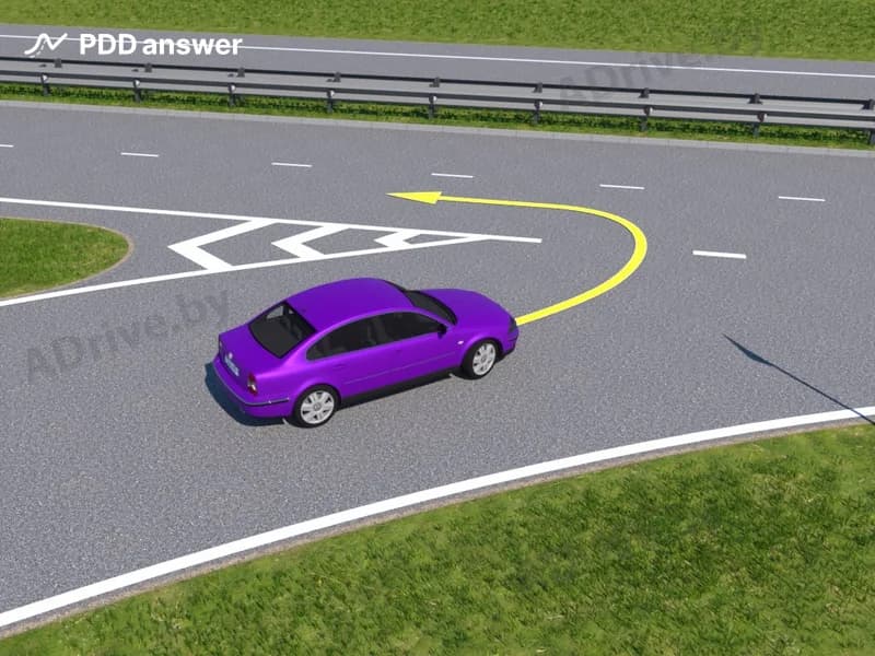 Нарушает ли Правила дорожного движения водитель легкового автомобиля, двигаясь, как показано на рисунке?