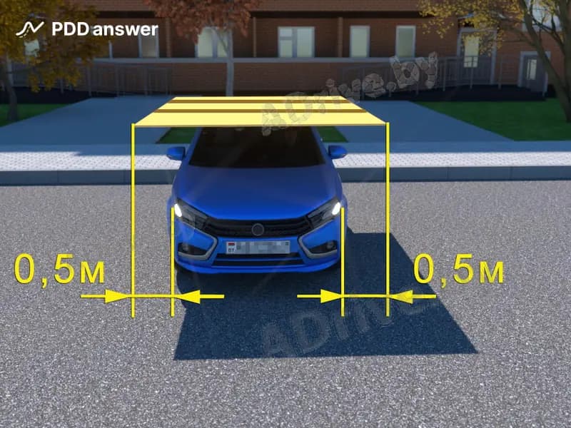 Разрешается ли водителю перевозить груз в светлое время суток так, как в показанной ситуации, если общая ширина автомобиля с грузом не превышает 2.55 метра?