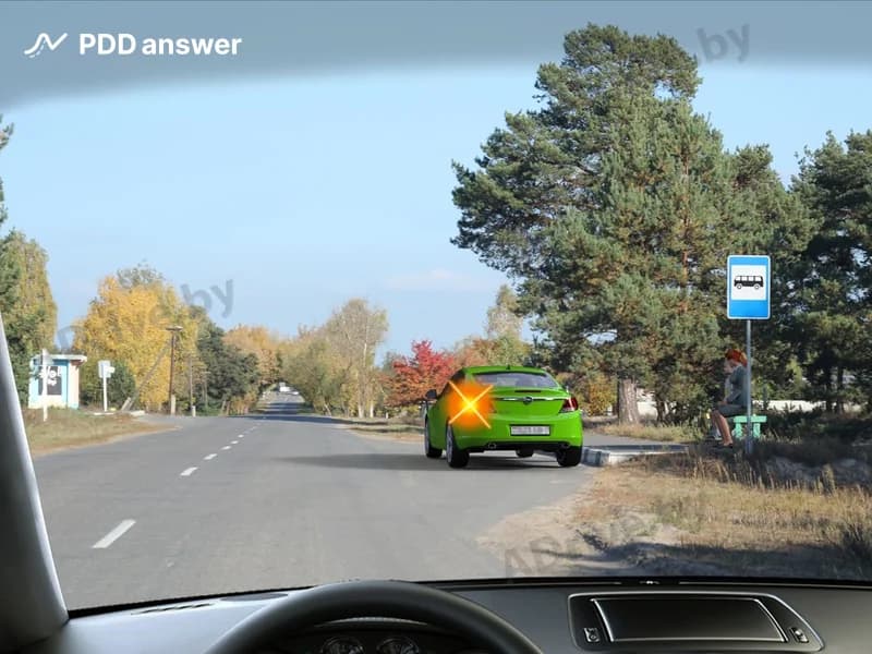 Как Вам необходимо поступить в показанной ситуации в населённом пункте?