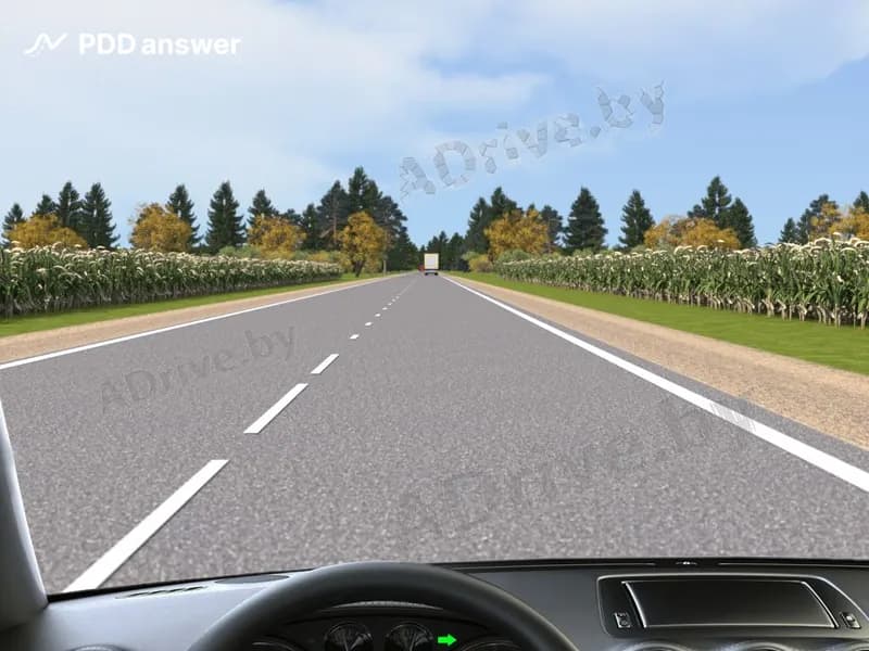 Разрешается ли Вам в показанной ситуации при движении по дороге вне населённого пункта съехать на обочину?