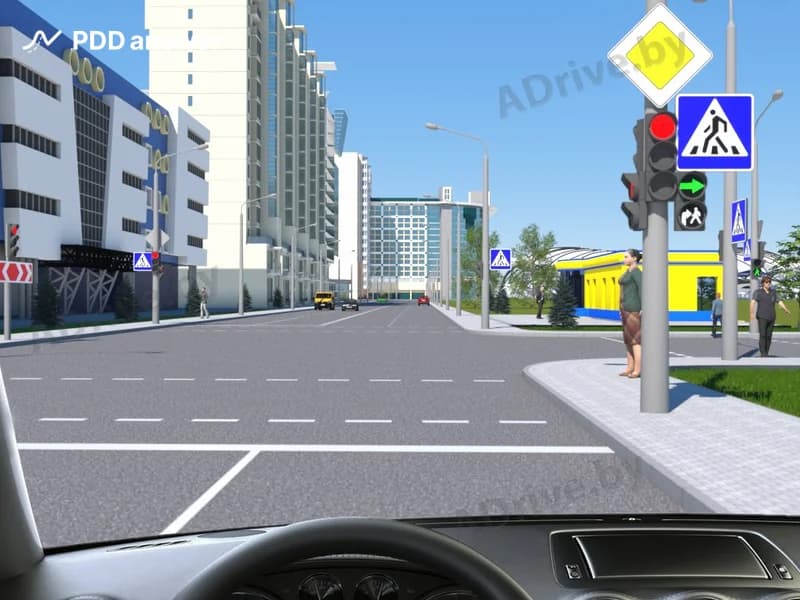 Что означает информационная секция, расположенная под правой дополнительной секцией светофора?