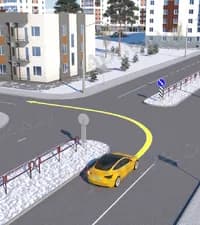 Разрешено ли водителю жёлтого легкового автомобиля повернуть налево в показанной ситуации?