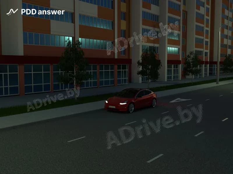 Разрешено ли поставить на стоянку электромобиль на полосе, выделенной для движения маршрутных транспортных средств, в период ночного перерыва в расписании их движения?