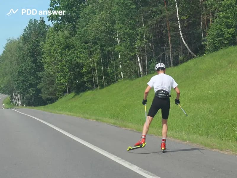 Кем является физическое лицо, передвигающееся на роликовых лыжах (лыжероллерах) по дороге?