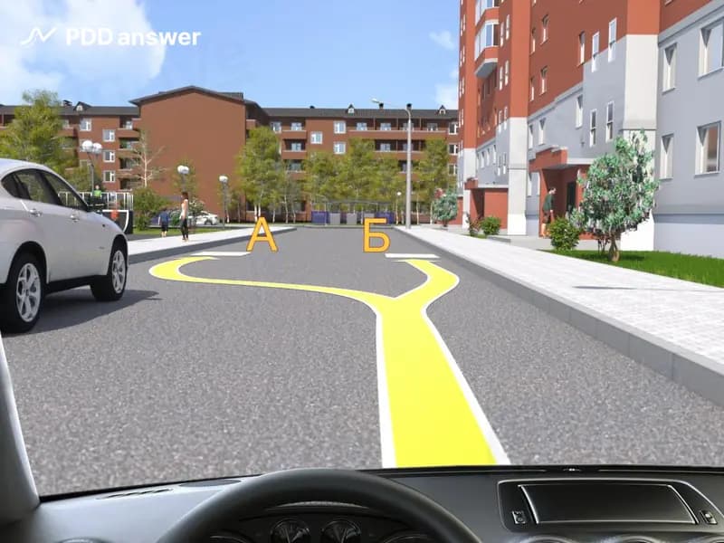 Разрешается ли Вам поставить легковой автомобиль на стоянку во дворе жилого дома в показанной ситуации?