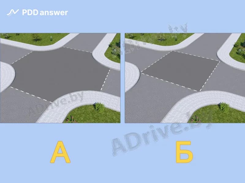 В каком случае правильно указаны границы перекрёстка?