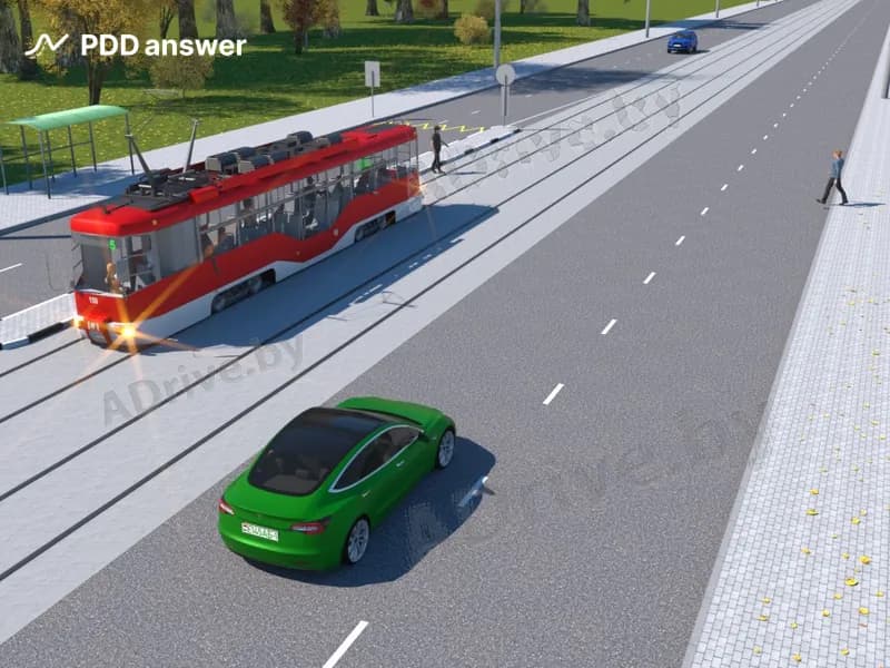 Должен ли водитель зелёного автомобиля предоставить преимущество пешеходам?