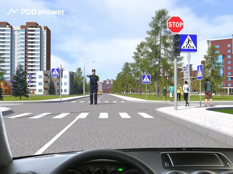 Вы намерены повернуть направо. Разрешено ли пешеходам справа в показанной ситуации переходить дорогу?