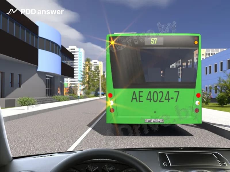 Разрешено ли Вам выполнить обгон автобуса в показанной ситуации?