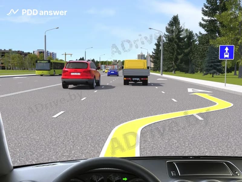 Разрешено ли Вам, управляя автомобилем, приводимым в движение двигателем внутреннего сгорания, совершить перестроение на крайнюю правую полосу движения с целью опережения?