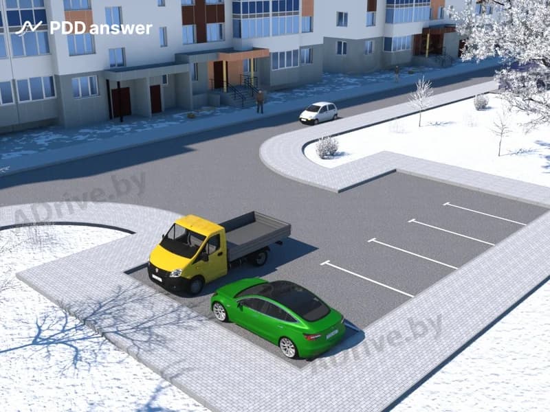 Водители каких автомобилей поставили их на стоянку в соответствии с Правилами дорожного движения?