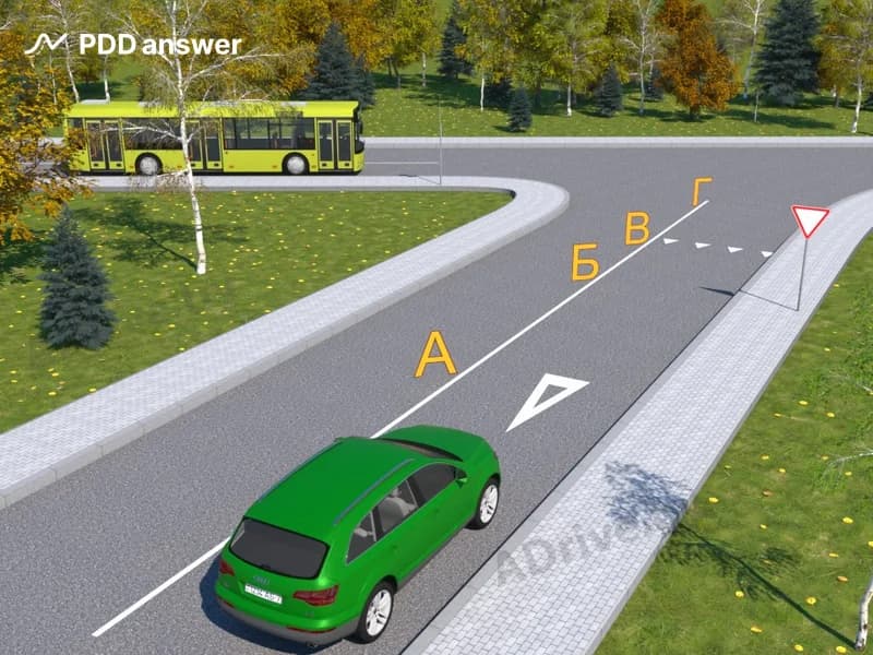 Укажите место, где водитель обязан уступить дорогу транспортным средствам, движущимся по пересекаемой дороге?