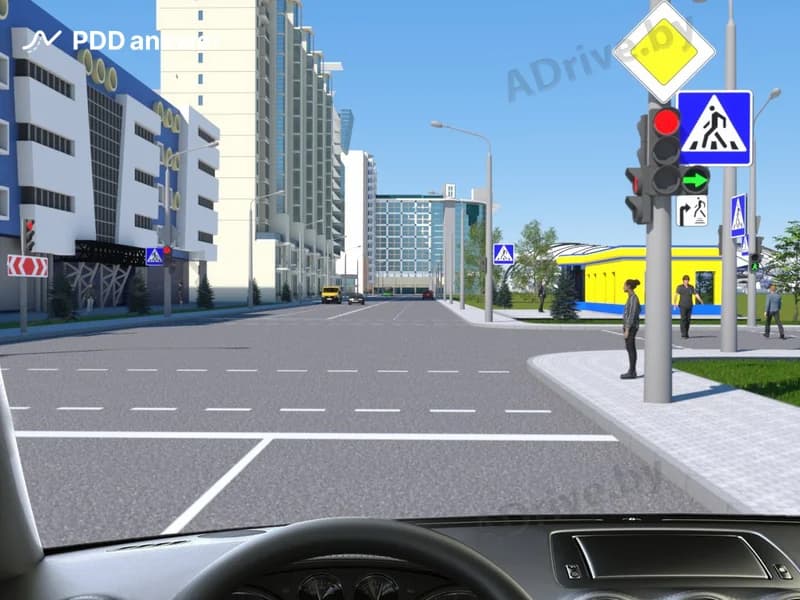 Что означает информационная табличка, расположенная под правой дополнительной секцией светофора?