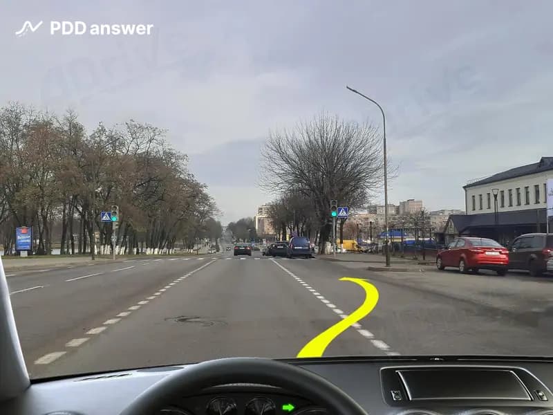 Разрешено ли Вам в показанной ситуации перестроиться для последующего съезда на прилегающую территорию?