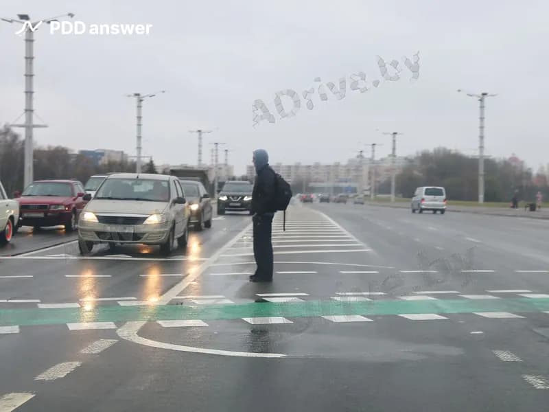 Является ли участок пешеходного перехода, на котором остановился пешеход, островком безопасности?