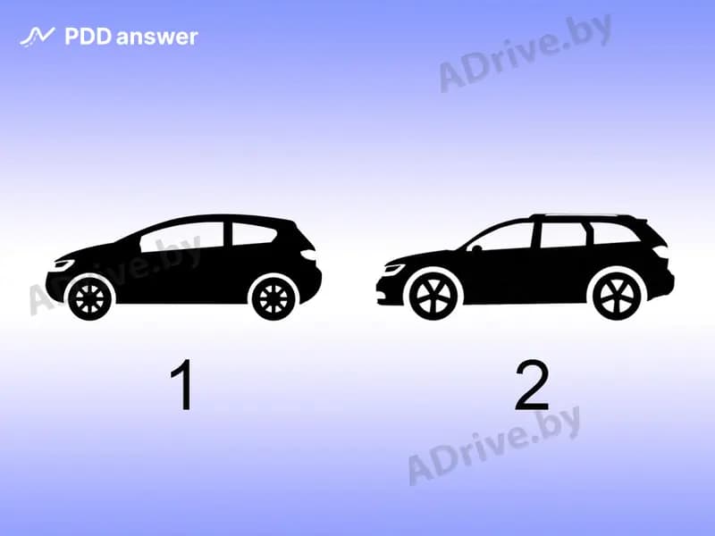Какой цифрой обозначен автомобиль с кузовом «универсал»?