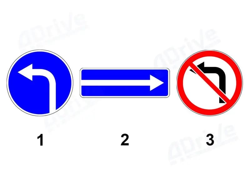 Какие из показанных дорожных знаков не запрещают разворот?
