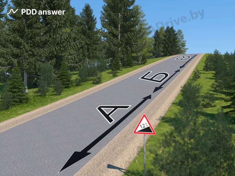 На каких участках подъёма, обозначенного дорожным знаком «Крутой подъём», запрещено выполнить обгон (знак установлен непосредственно в начале подъёма)?