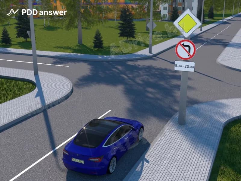 В каких направлениях разрешено продолжить движение водителю синего легкового автомобиля в субботу в 8 часов 30 минут?