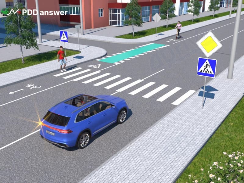 В показанной ситуации водитель легкового автомобиля, поворачивая налево: