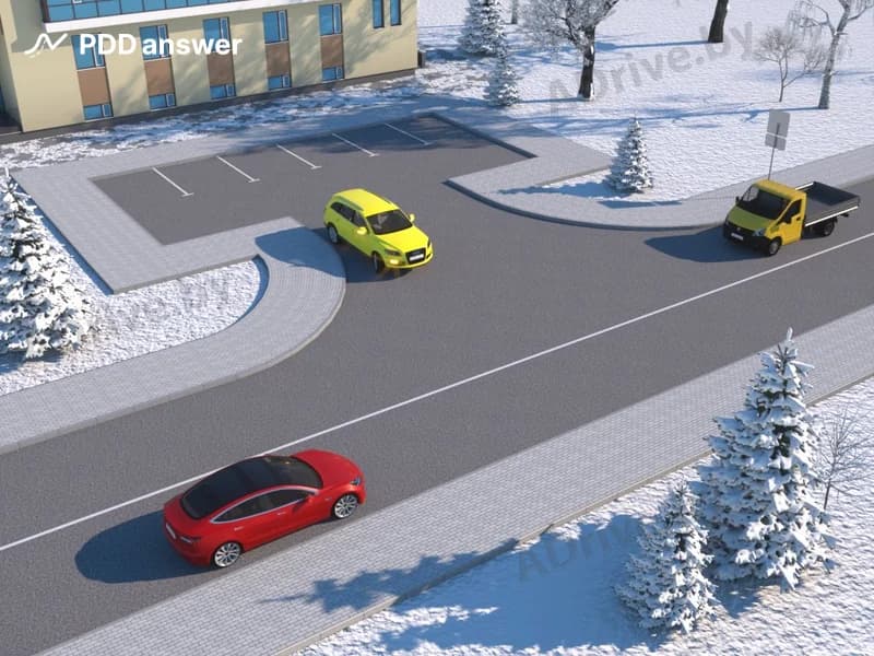 Является ли перекрёстком показанное на рисунке место примыкания к дороге выезда с прилегающей территории?