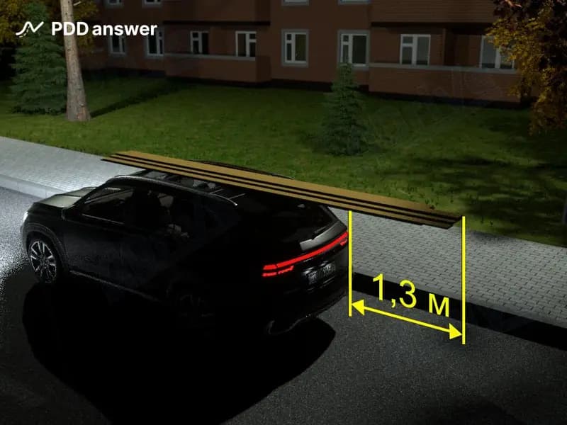 Разрешена ли перевозка груза в показанных условиях в тёмное время суток?