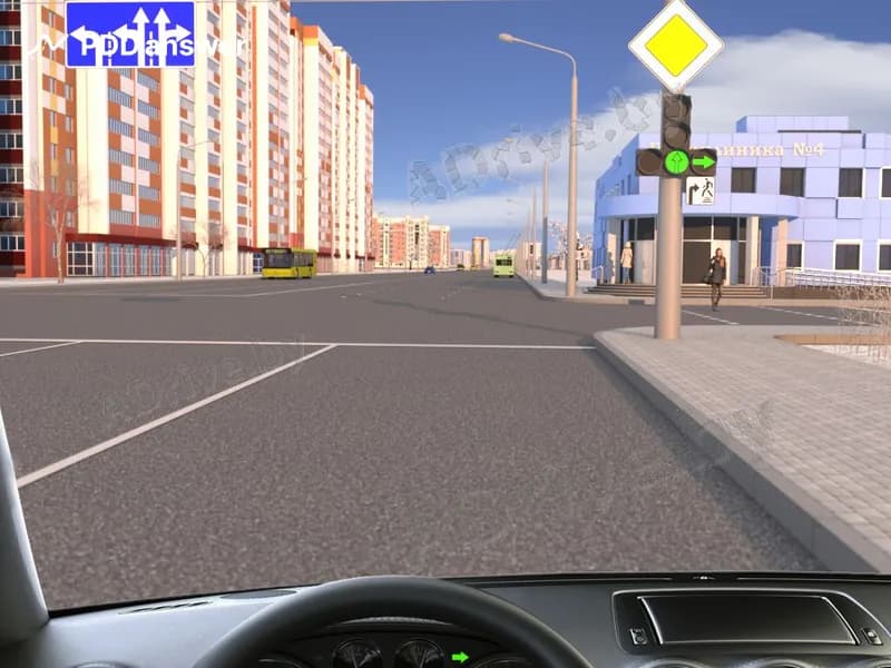 Разрешается ли Вам в показанной ситуации повернуть направо?