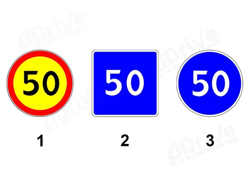 Какие из показанных дорожных знаков не запрещают движение со скоростью 60 км/ч?