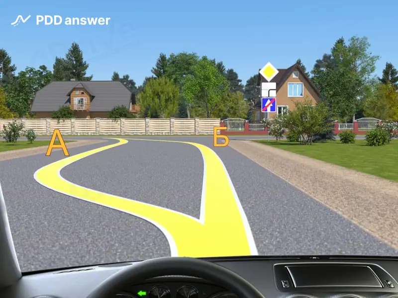 По какой траектории Вам разрешено выполнить поворот налево в показанной ситуации?