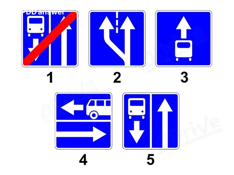 Какой дорожный знак из показанных информирует о движении по дороге, по которой движение маршрутных транспортных средств осуществляется по специально выделенной полосе навстречу общему потоку транспортных средств?